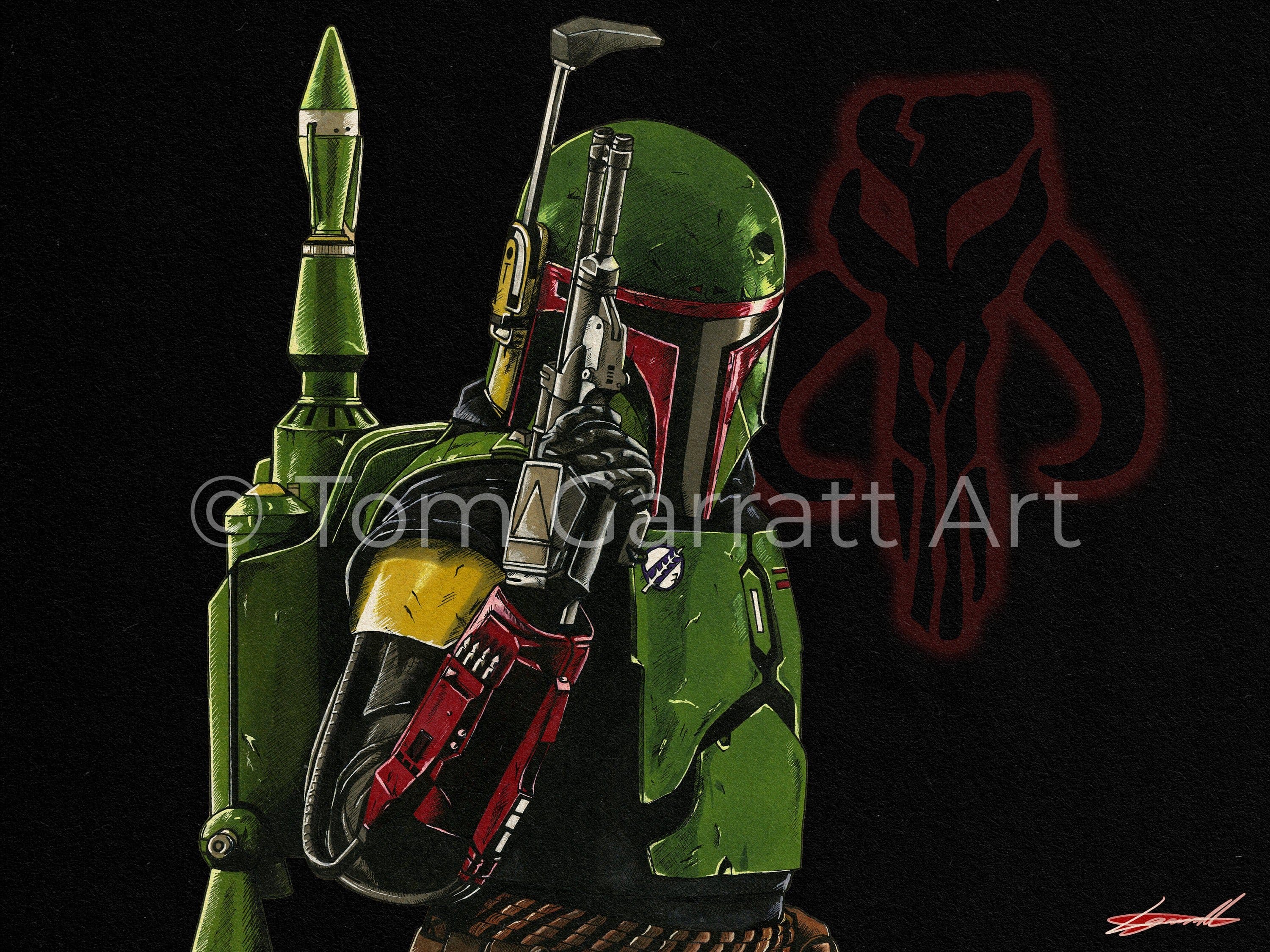 BOBA FETT - Pen Art Print