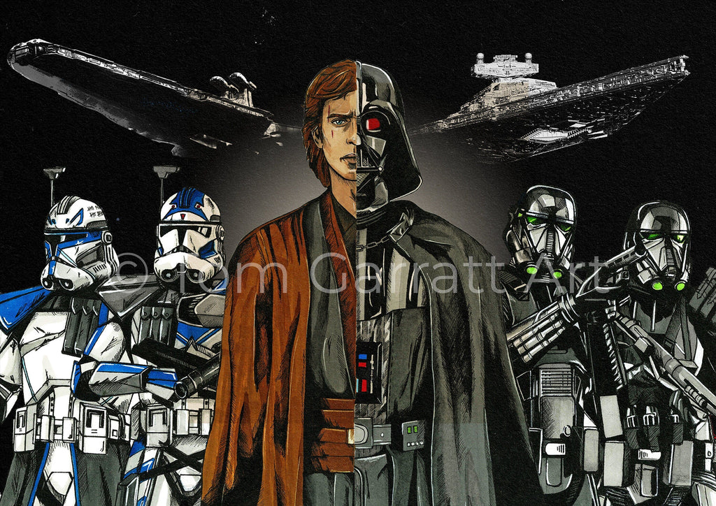 DARTH VADER ANAKIN SKYWALKER - Pen Art Print