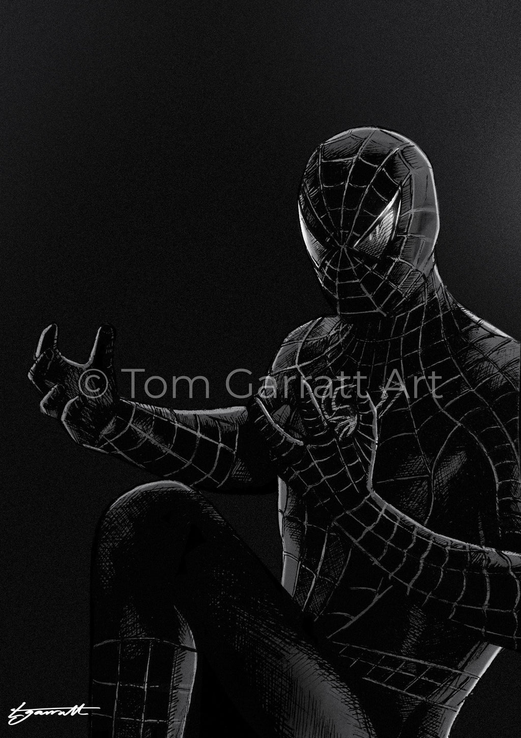 SYMBIOTE SPIDER-MAN - Pen Art Print