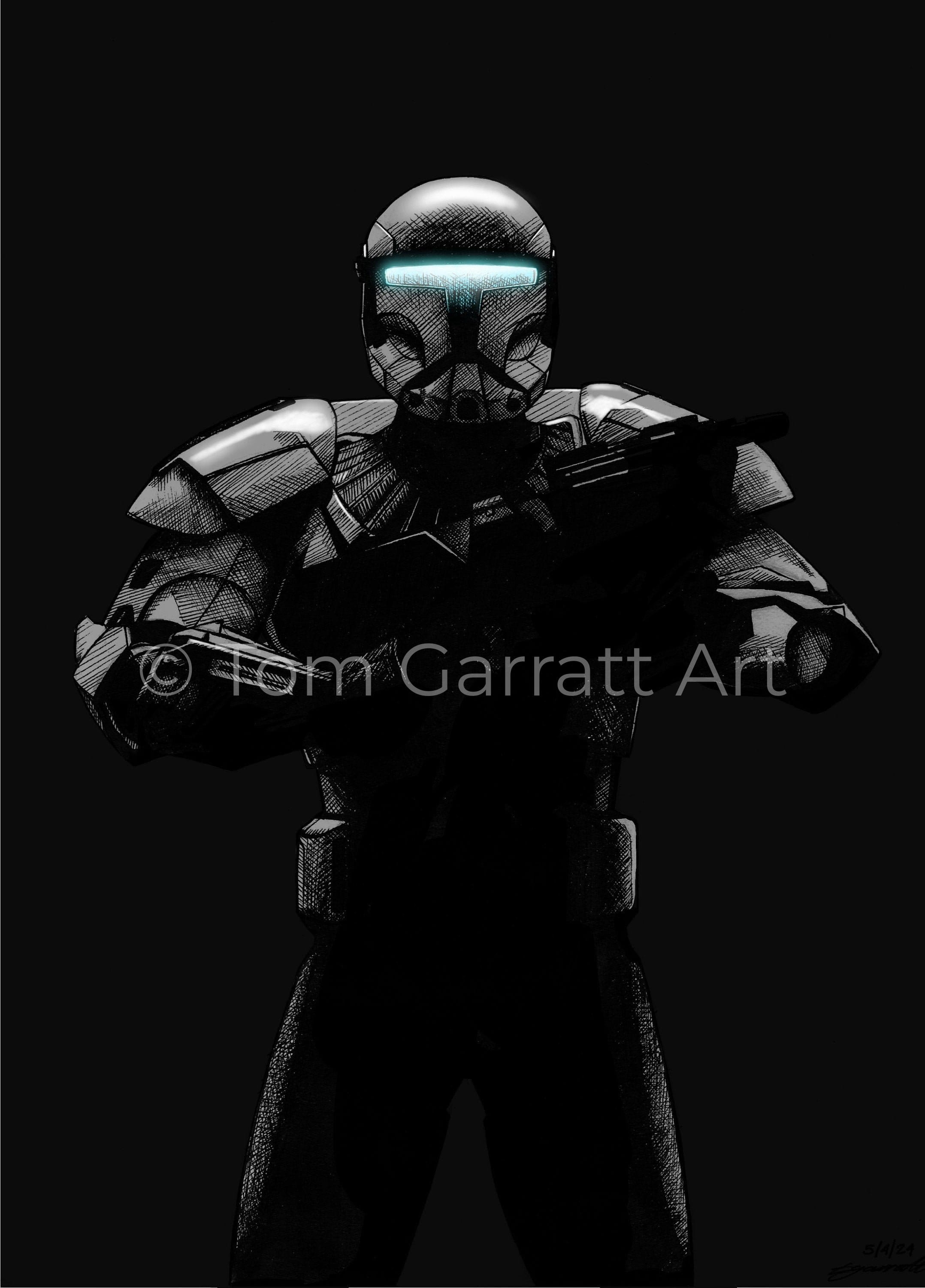 CLONE COMMANDO - Pen Art Print