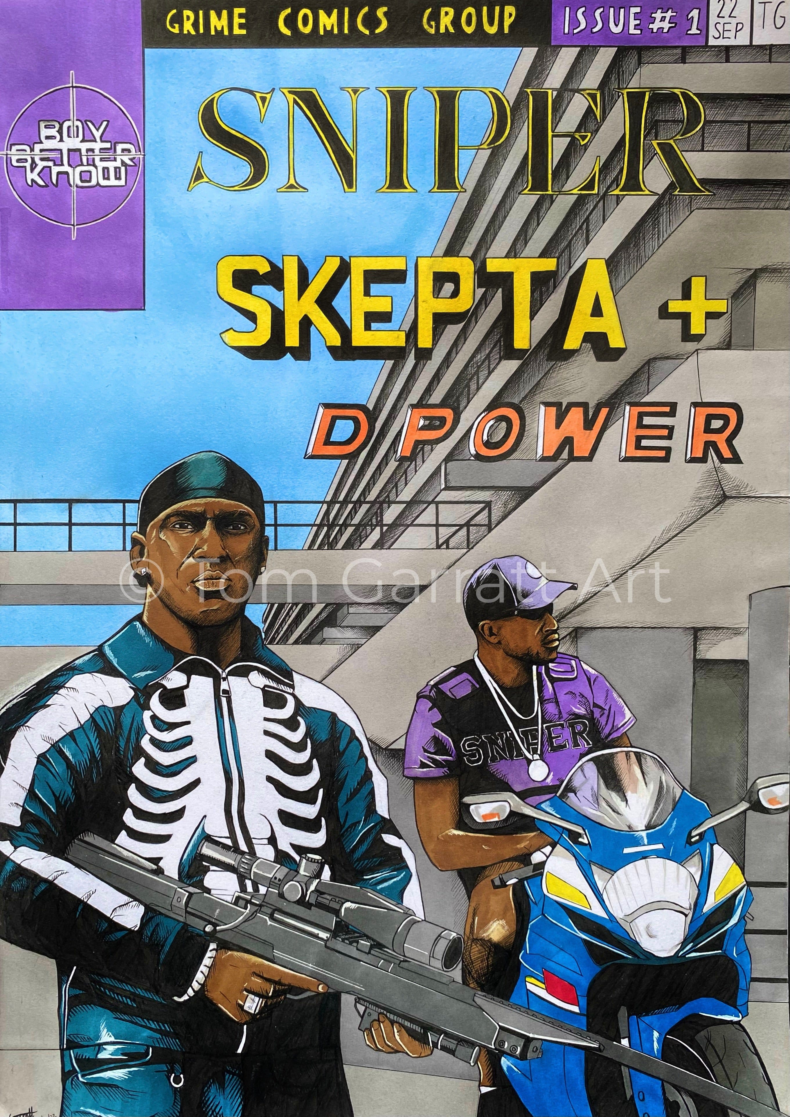 SKEPTA COMIC - Pen Art Print