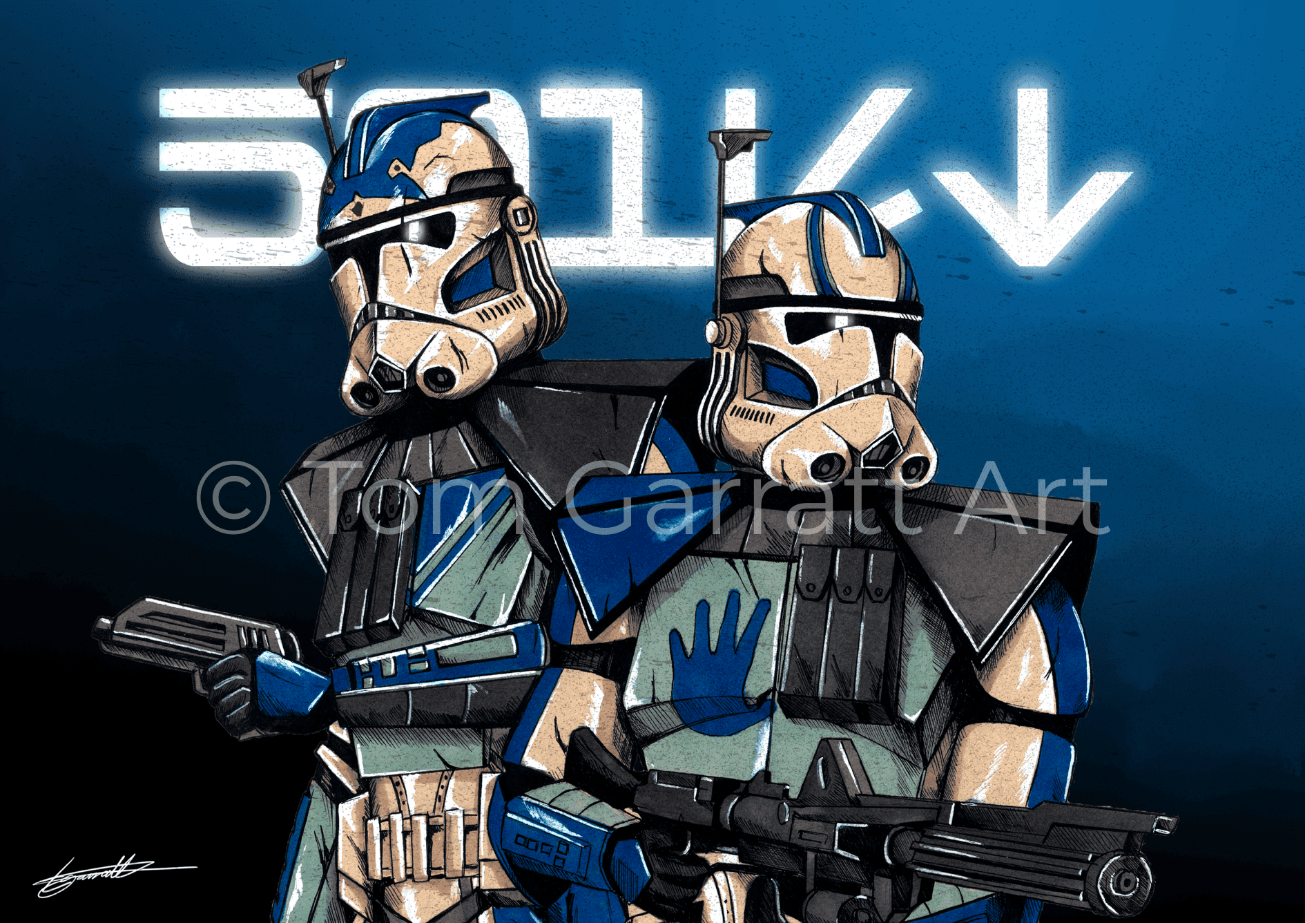 FIVES & ECHO - Pen Art Print