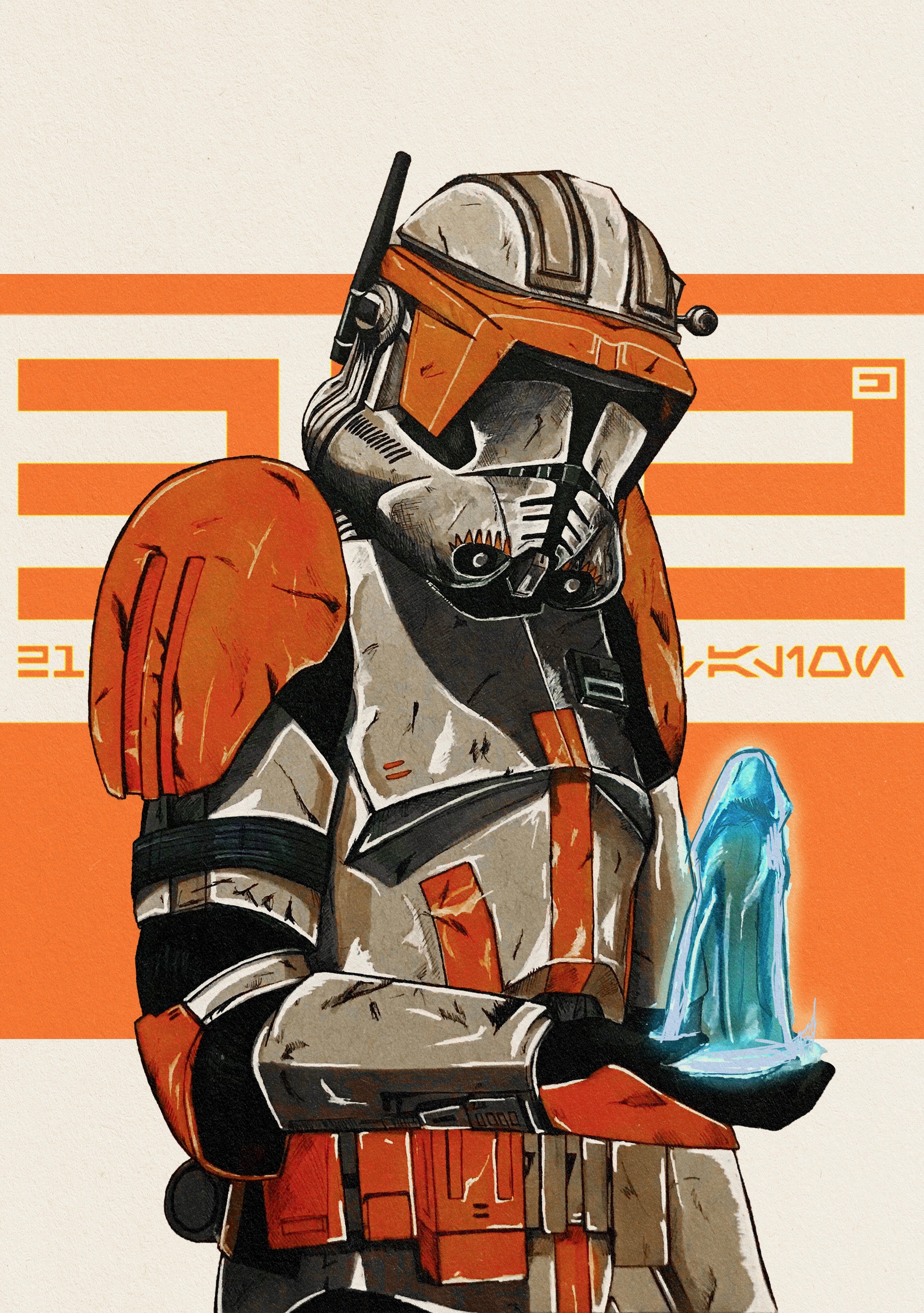 COMMANDER CODY - Pen Art Print