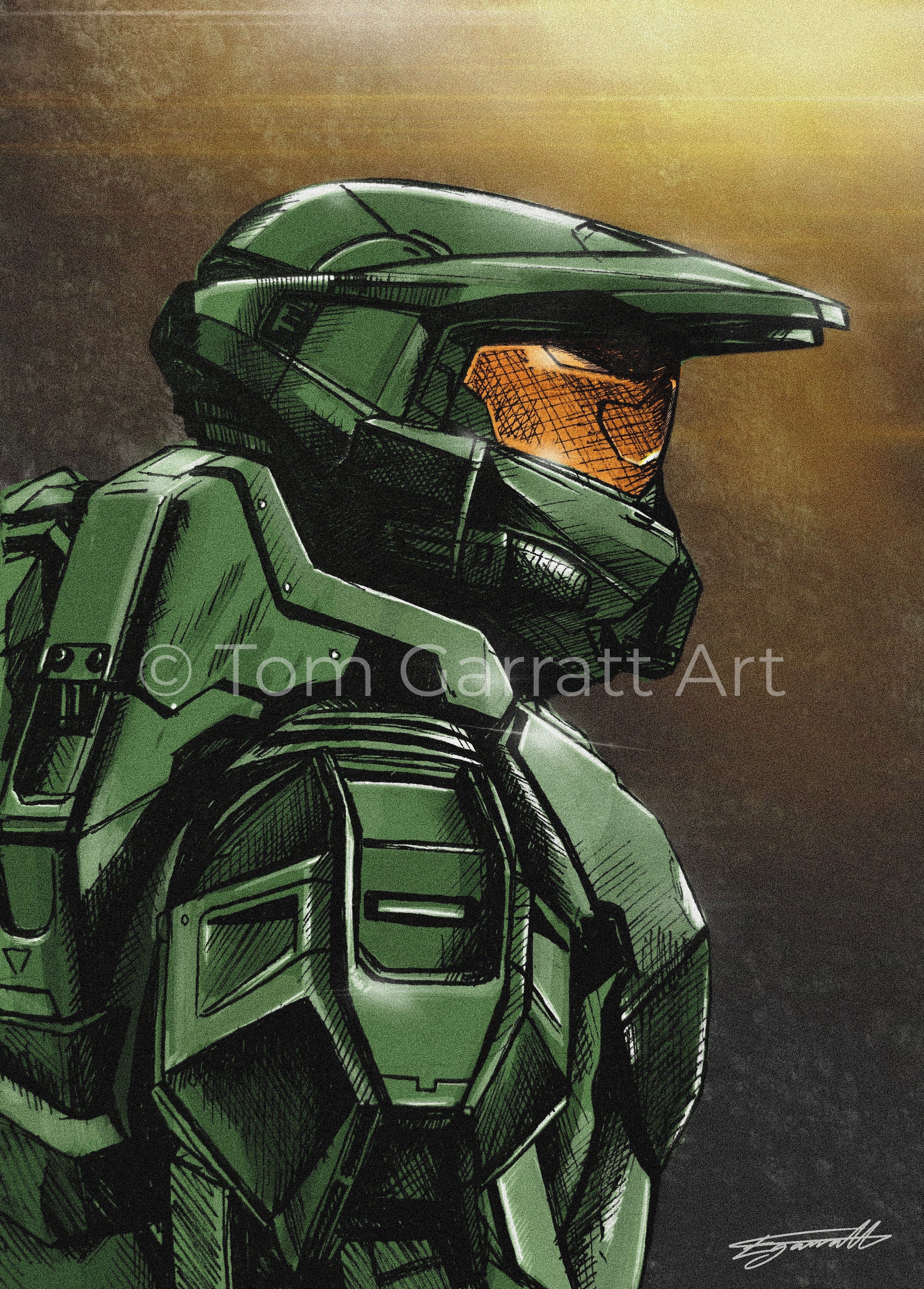 HALO MASTERCHIEF - Pen Art Print
