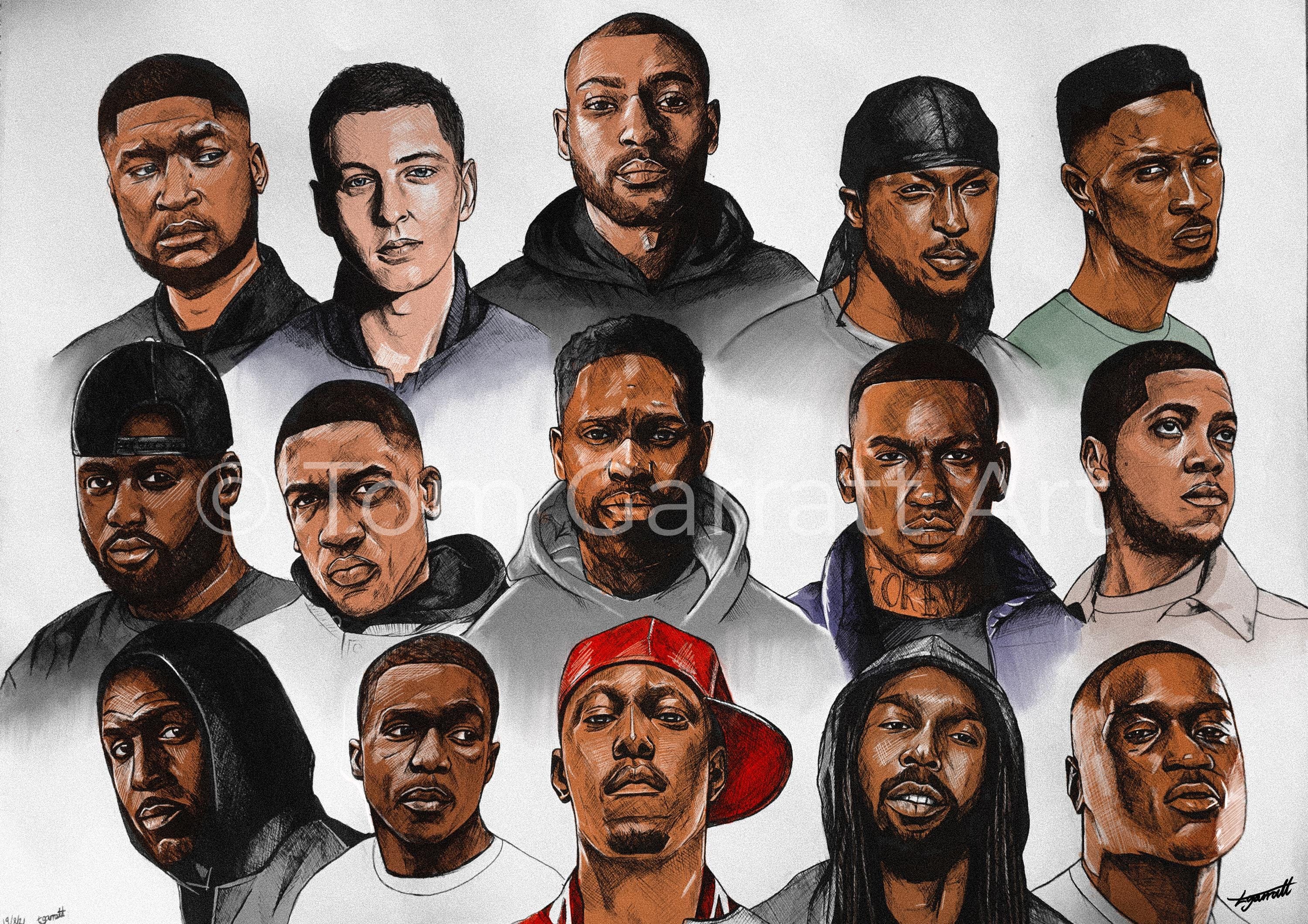 UK RAP GRIME - Pen Art Print