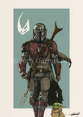 MANDALORIAN & GROGU - Pen Art Print